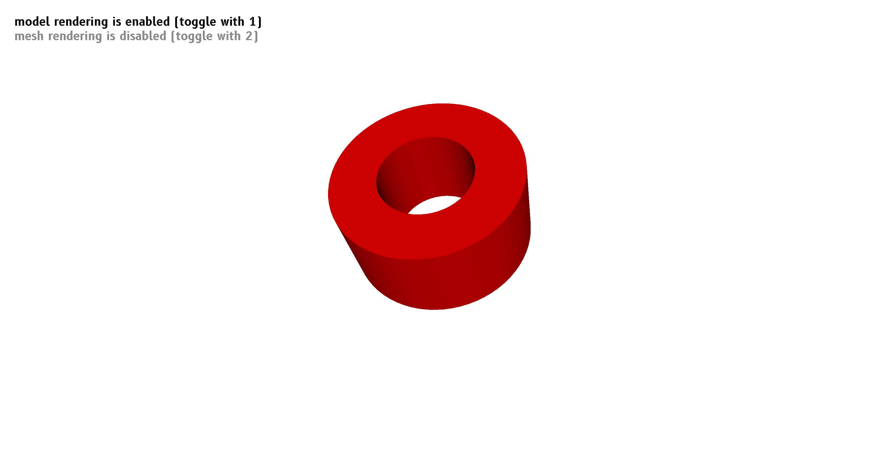 A screenshot of Fornjot, a CAD application, showing the model of a spacer.