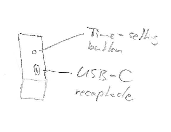 Concept drawing of the wake-up light, perspective from the left side.